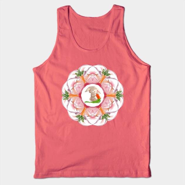 Rabbit with carrot in mandala Tank Top by 100meaninglove100